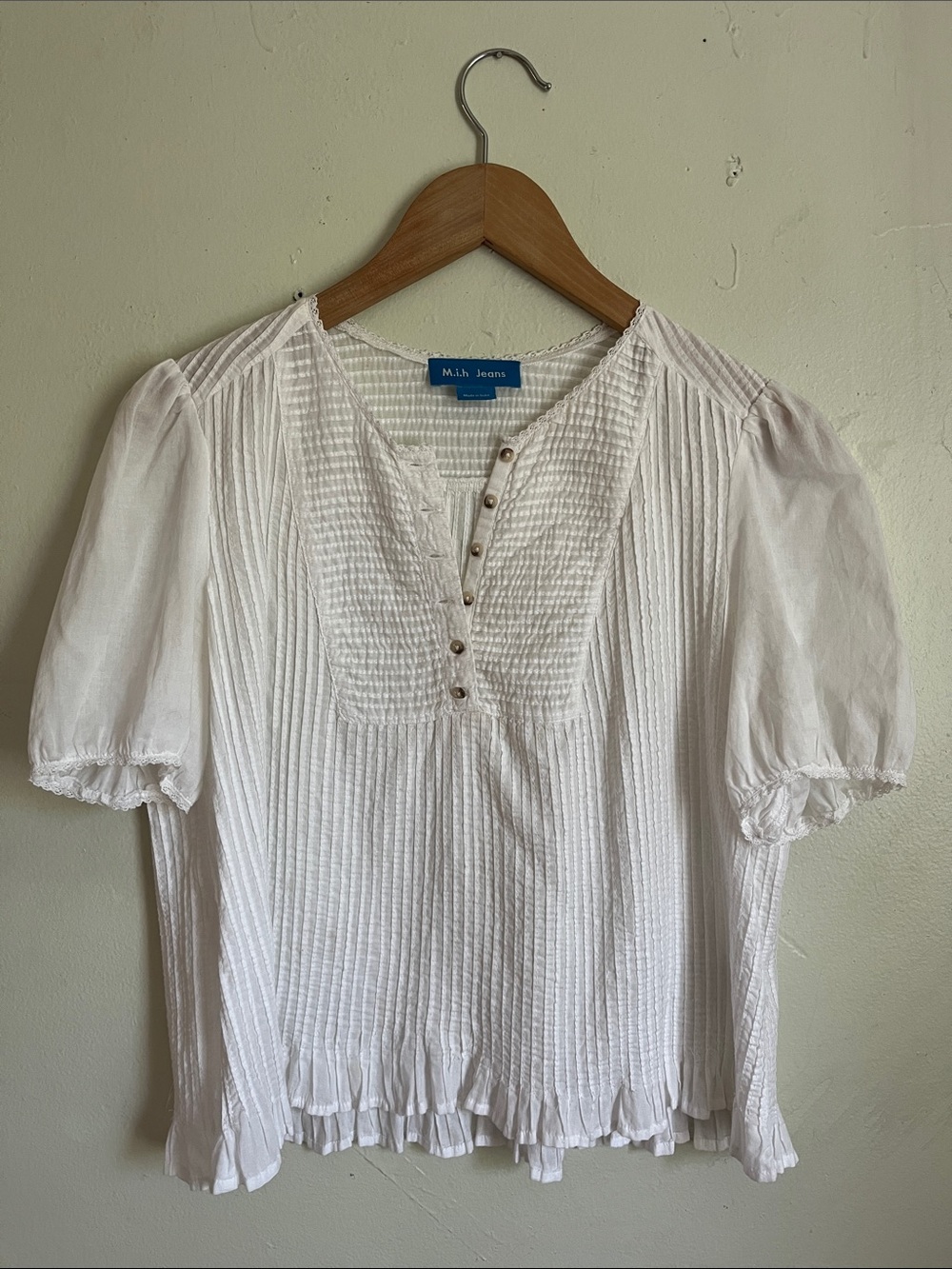 M.I.H Jeans white textured blouse